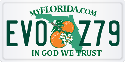 FL license plate EVOZ79