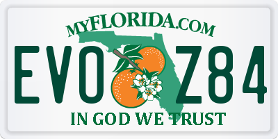 FL license plate EVOZ84