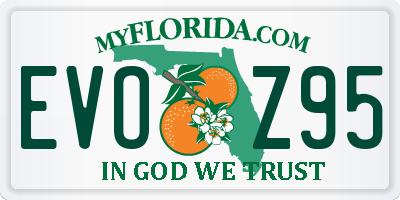 FL license plate EVOZ95