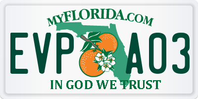 FL license plate EVPA03