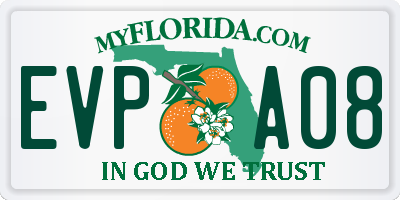 FL license plate EVPA08
