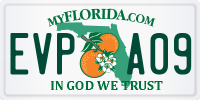 FL license plate EVPA09