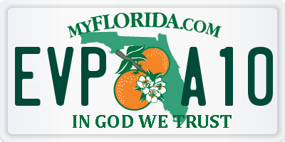 FL license plate EVPA10