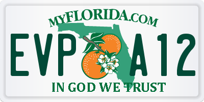 FL license plate EVPA12