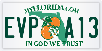 FL license plate EVPA13