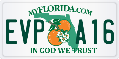 FL license plate EVPA16