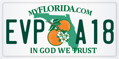 FL license plate EVPA18