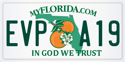 FL license plate EVPA19