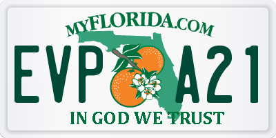 FL license plate EVPA21