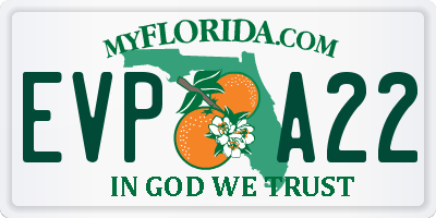 FL license plate EVPA22