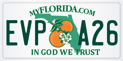 FL license plate EVPA26