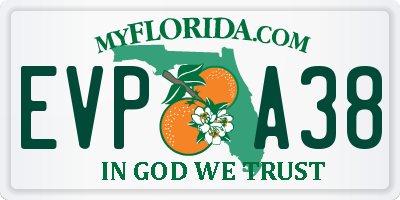 FL license plate EVPA38