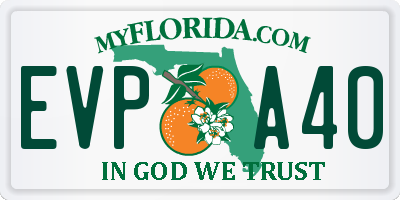 FL license plate EVPA40