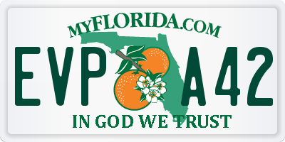 FL license plate EVPA42