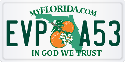FL license plate EVPA53