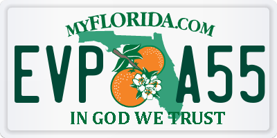 FL license plate EVPA55