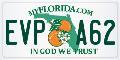 FL license plate EVPA62