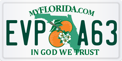 FL license plate EVPA63