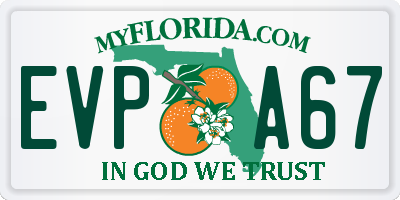 FL license plate EVPA67