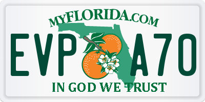 FL license plate EVPA70