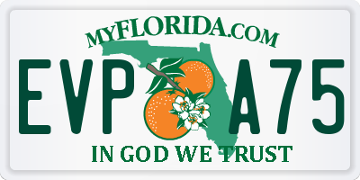 FL license plate EVPA75
