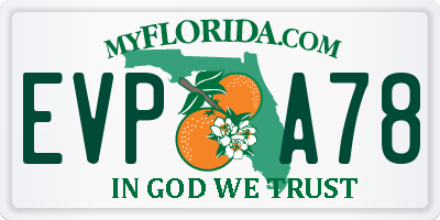 FL license plate EVPA78