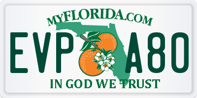 FL license plate EVPA80