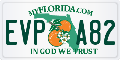 FL license plate EVPA82