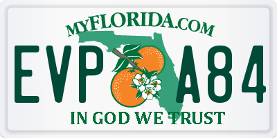 FL license plate EVPA84