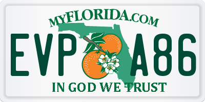 FL license plate EVPA86