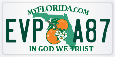 FL license plate EVPA87