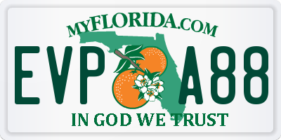 FL license plate EVPA88
