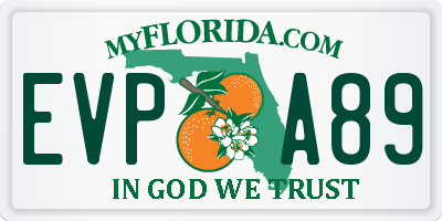 FL license plate EVPA89