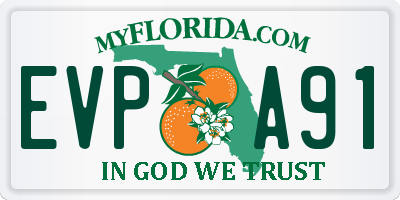 FL license plate EVPA91