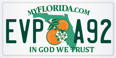 FL license plate EVPA92