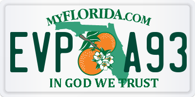 FL license plate EVPA93