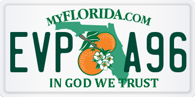 FL license plate EVPA96