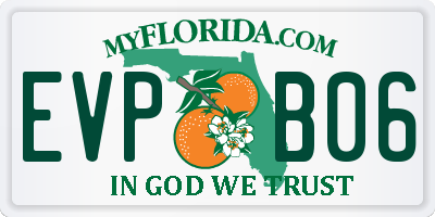 FL license plate EVPB06