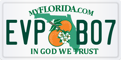 FL license plate EVPB07