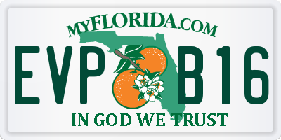 FL license plate EVPB16