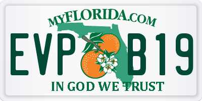 FL license plate EVPB19