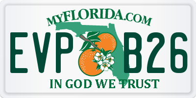FL license plate EVPB26
