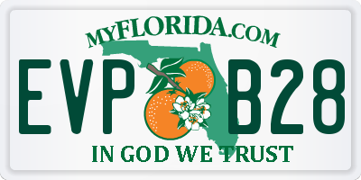 FL license plate EVPB28