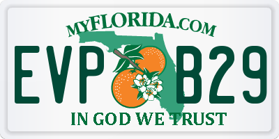 FL license plate EVPB29