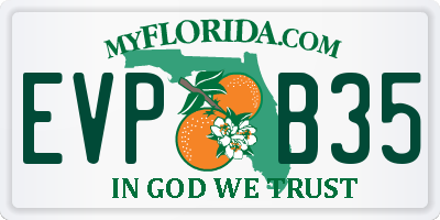 FL license plate EVPB35