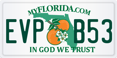 FL license plate EVPB53