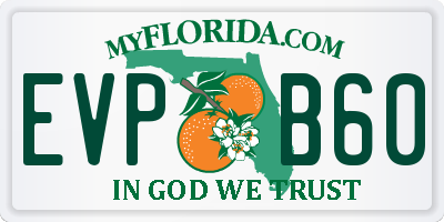 FL license plate EVPB60