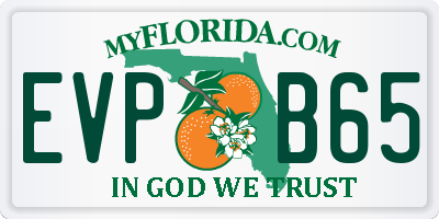 FL license plate EVPB65