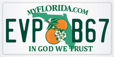 FL license plate EVPB67