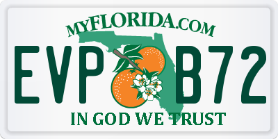 FL license plate EVPB72